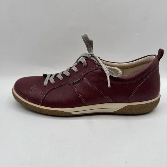 Ecco Shoes Womens 40 Sneakers Maroon Lace Up Casual Round Toe Low Top Comfort - Picture 10 of 13